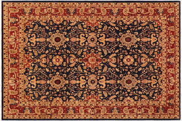 handmade Traditional Kafkaz Chobi Ziegler Blue Rust Hand Knotted RECTANGLE 100% WOOL area rug 9 x 12